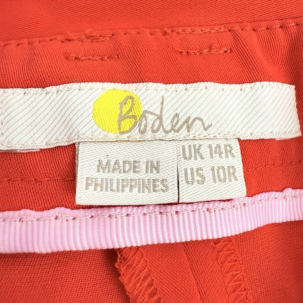 Boden Melina High Waist Paperbag Trouser Pants Size 10 R Poppy Red Preppy Office - Picture 8 of 15